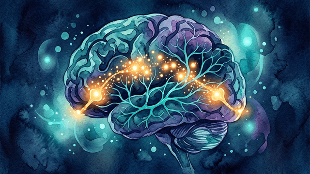 Abstract watercolor showing neural chemistry changes with ADHD medication