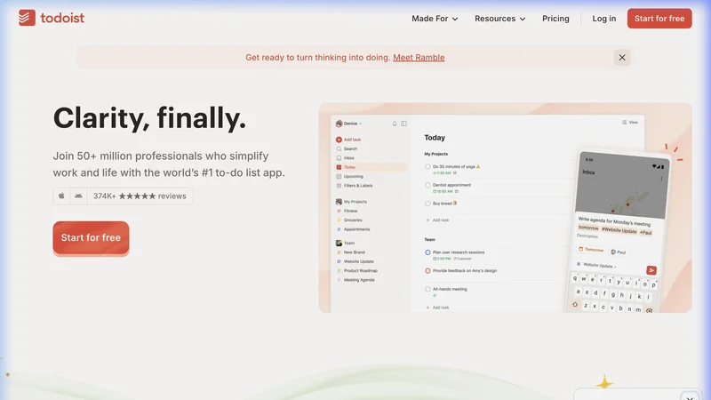 Todoist application interface
