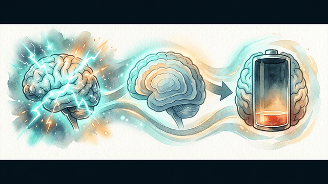 Three brain states compared: freeze as instant lightning, shutdown as gradual dimming, burnout as a depleted battery — the ADHD overwhelm spectrum